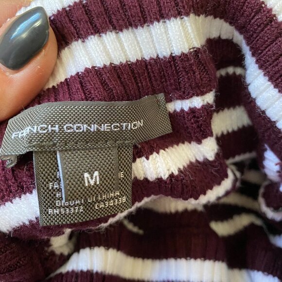 french Connection BNWT Cowl Stripe Ribbed Sweater - Picture 9 of 12